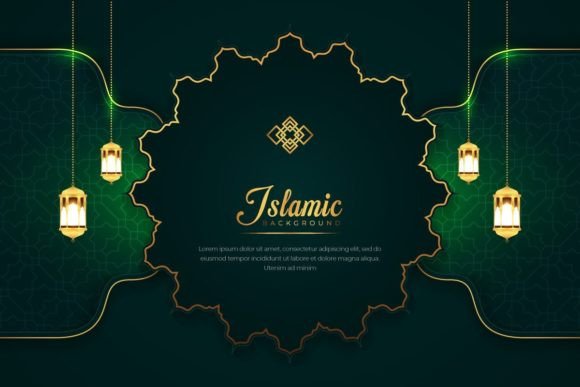 Dark Green Islamic Greeting Background for Thoughtful Visual Communication