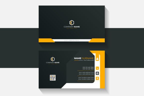Dark & Orange Business Card Design: Modern, Creative & Editable