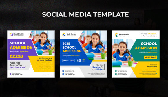 Kids School Admission Social Media Post Template for Busy Marketers