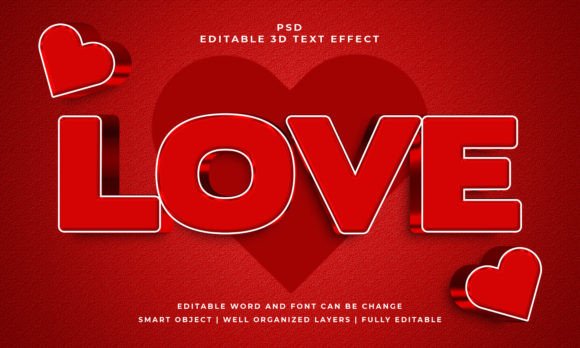 Love 3D Editable PSD Text Effect: A Practical Evaluation for Designers