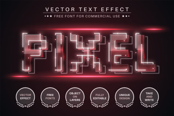 Pixel Editable Text Effect – Creative Font Style