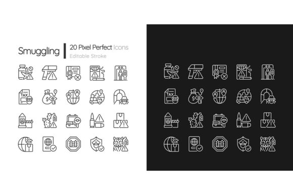 Smuggling Linear Icons Set for Modern Design