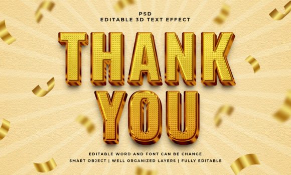 Thank You 3D Text Effect for Every Creator